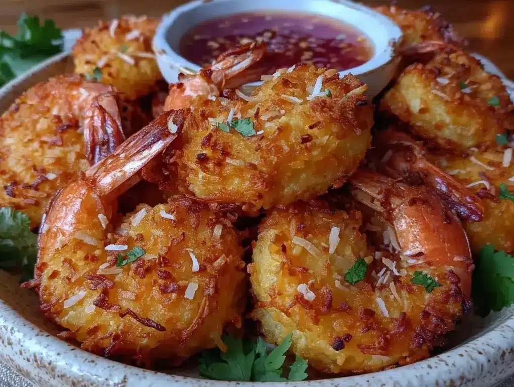 crispy coconut shrimp air fryer recipe - featured image