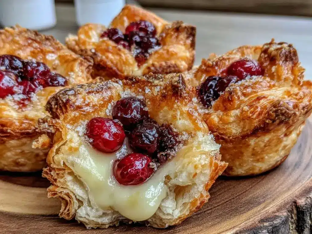 crispy cranberry brie bites - featured image
