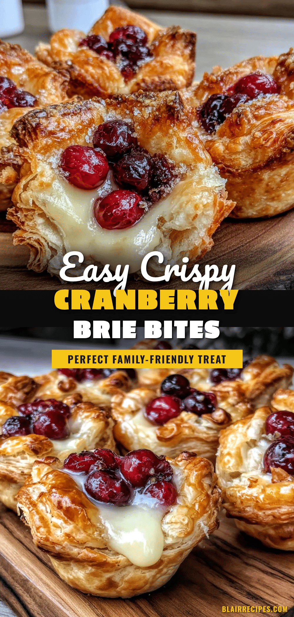 crispy cranberry brie bites recipe