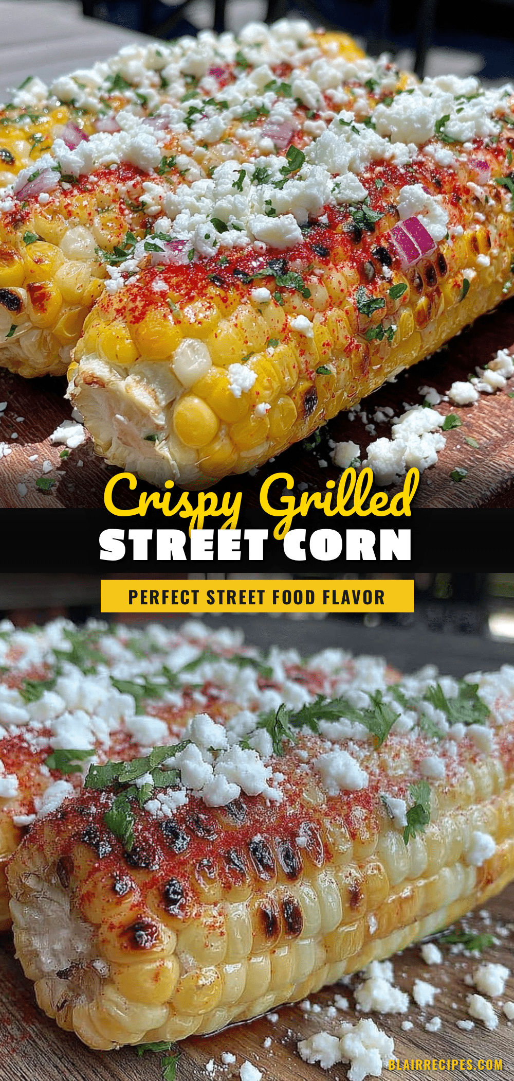 crispy grilled street corn on the cob with cotija recipe
