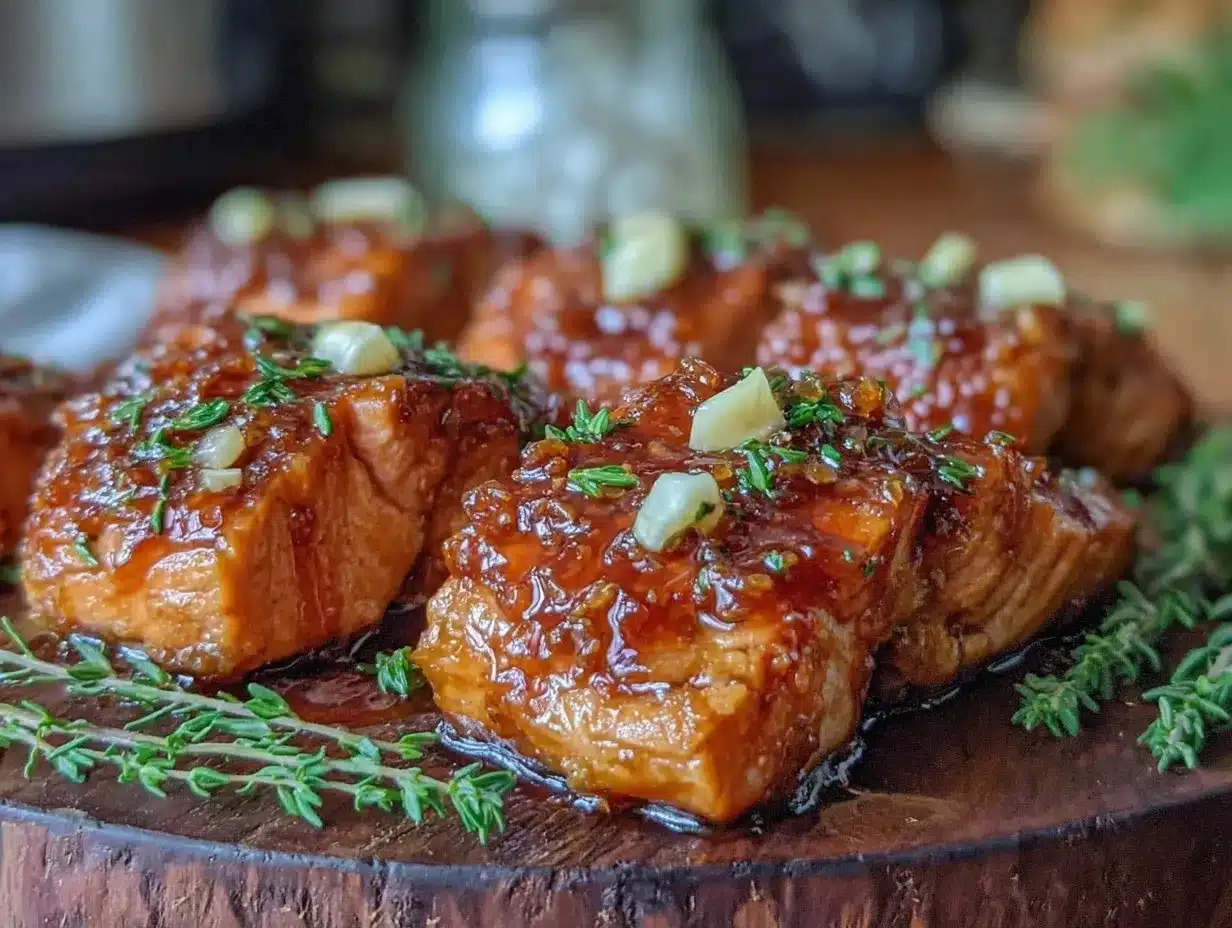 crispy honey garlic glazed salmon air fryer preparation steps