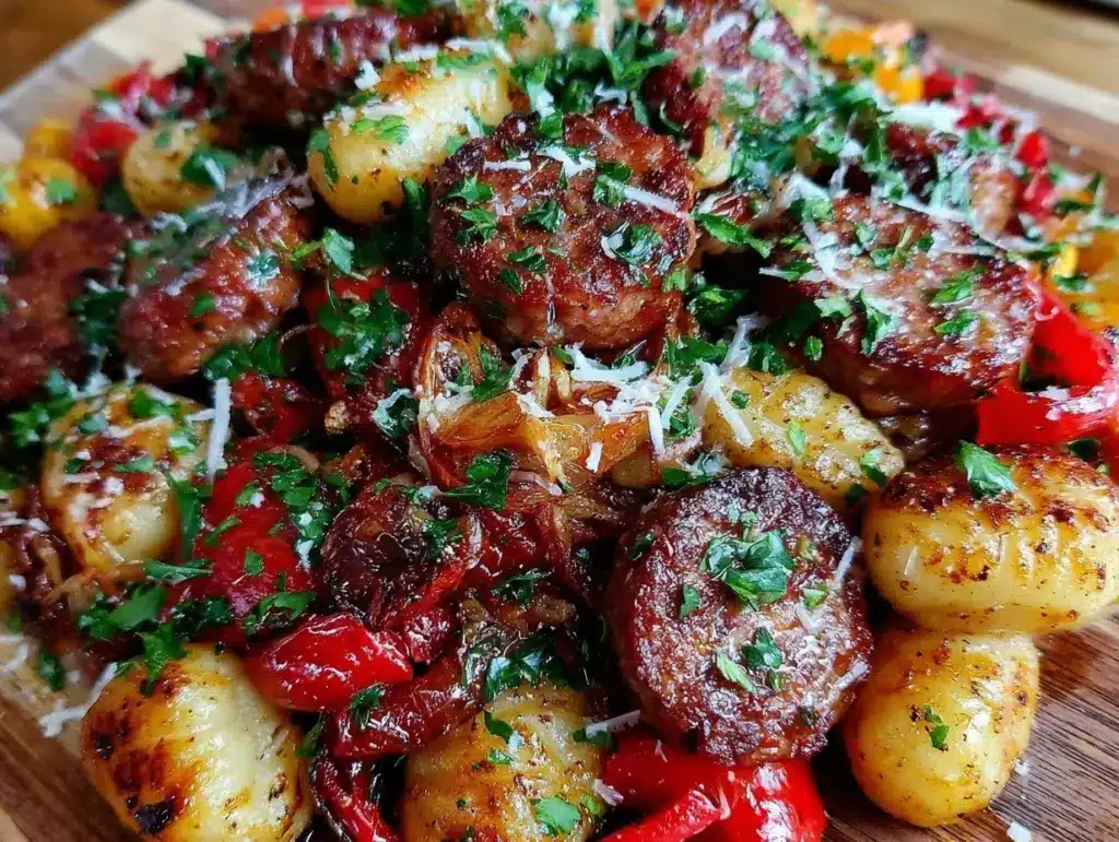 crispy sheet pan gnocchi - featured image