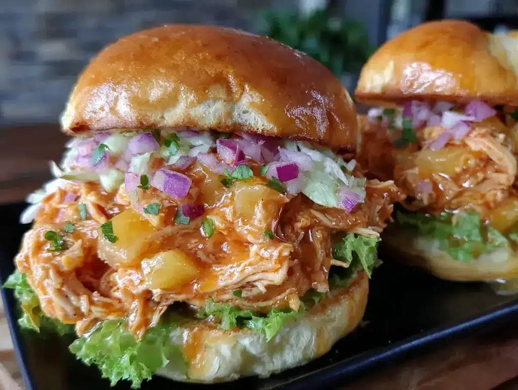 crockpot hawaiian chicken sandwiches - featured image