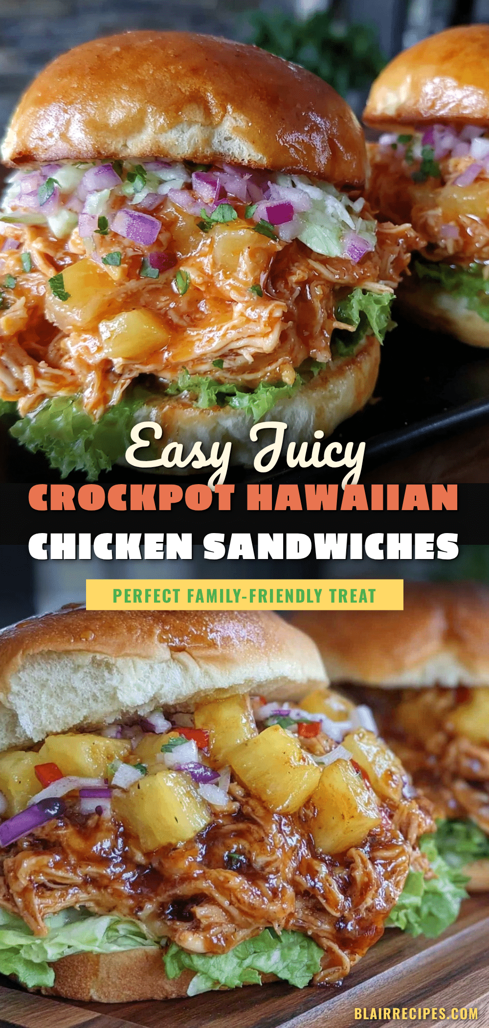 crockpot hawaiian chicken sandwiches recipe
