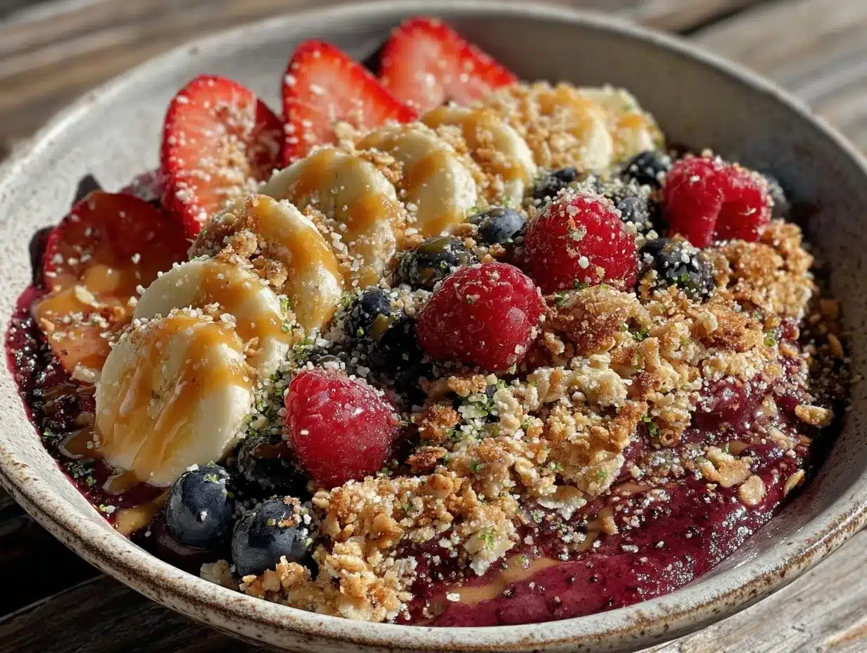 easy creamy acai bowl preparation steps