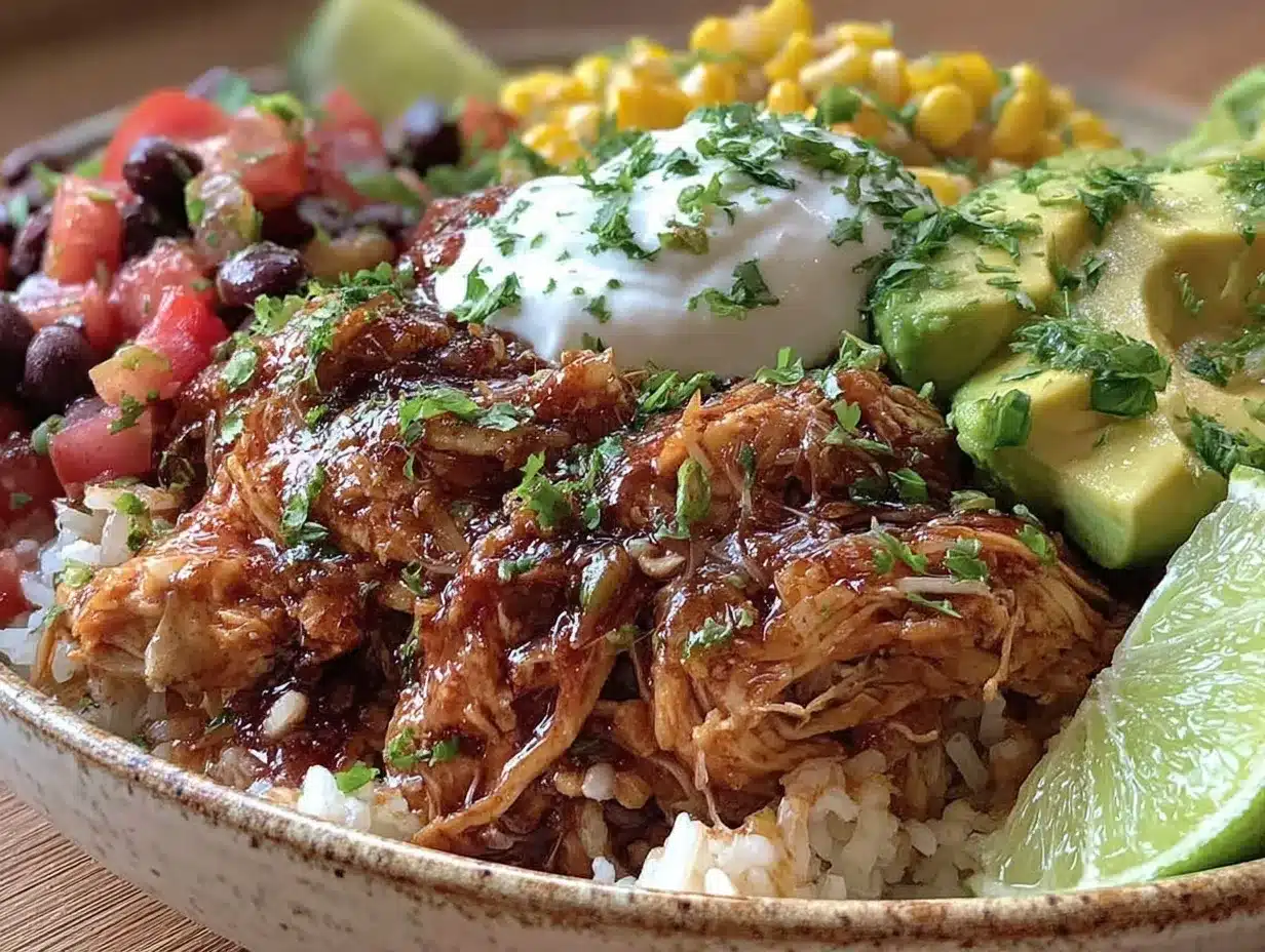 easy crockpot chicken burrito bowl preparation steps