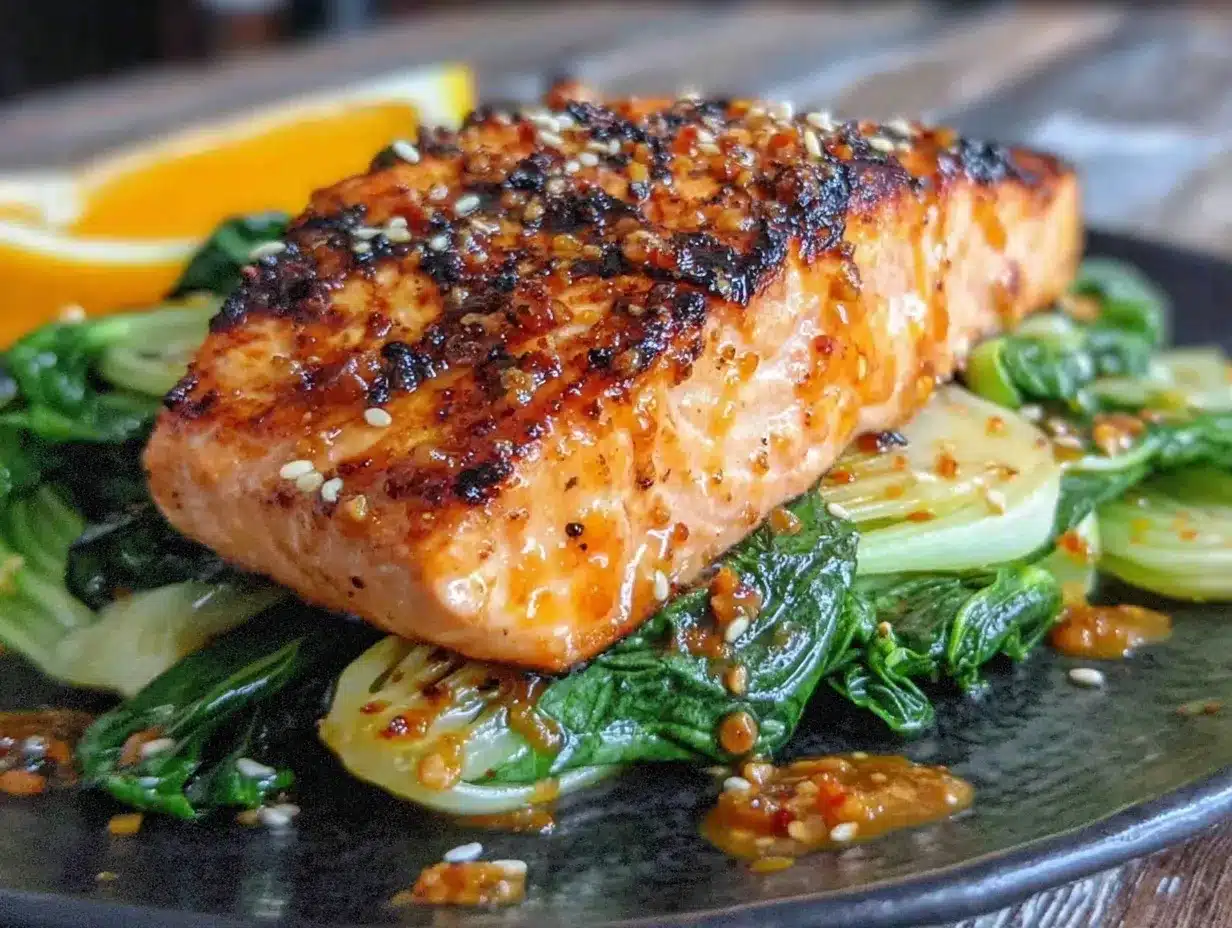 easy miso glazed salmon with bok choy preparation steps