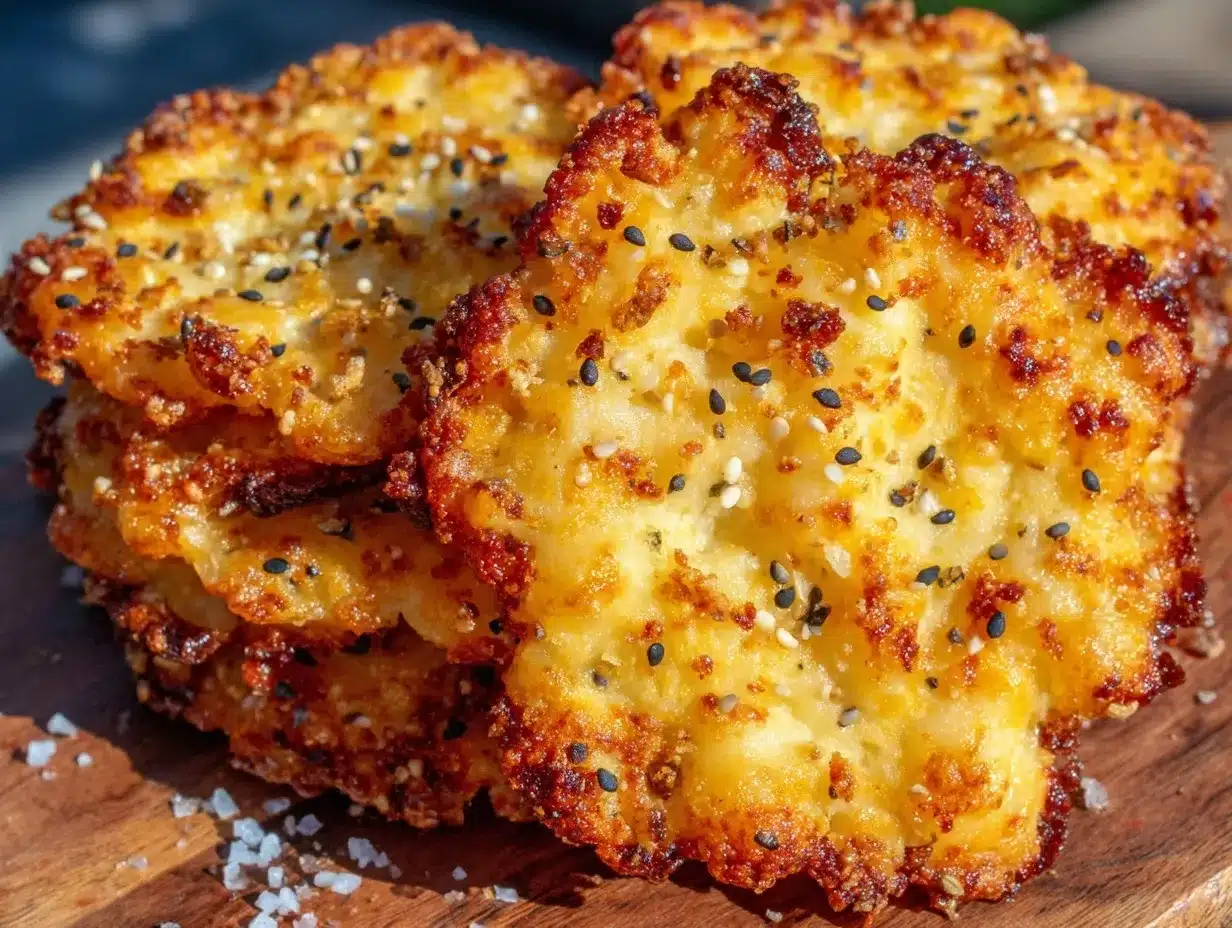 everything bagel cheese crisps preparation steps