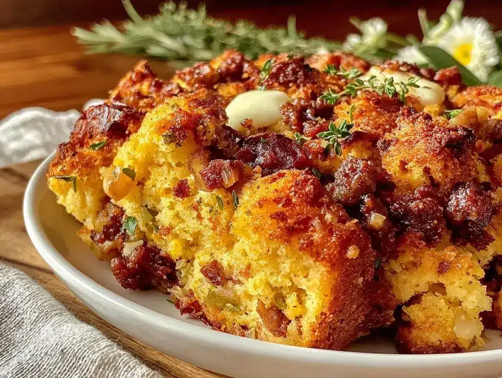 fluffy cornbread stuffing - featured image