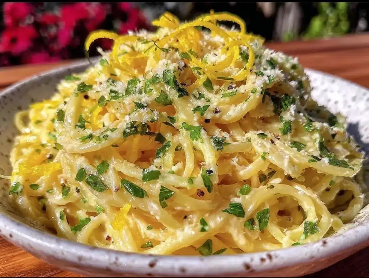 fresh creamy lemon herb pasta preparation steps