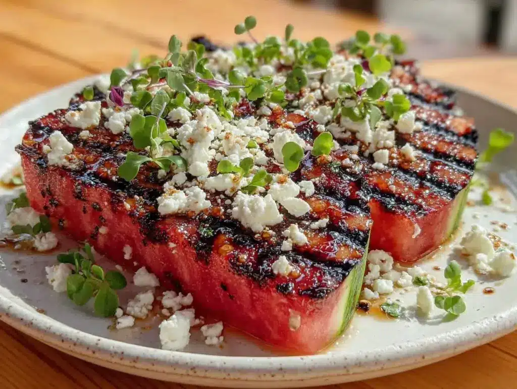 fresh grilled watermelon steak - featured image