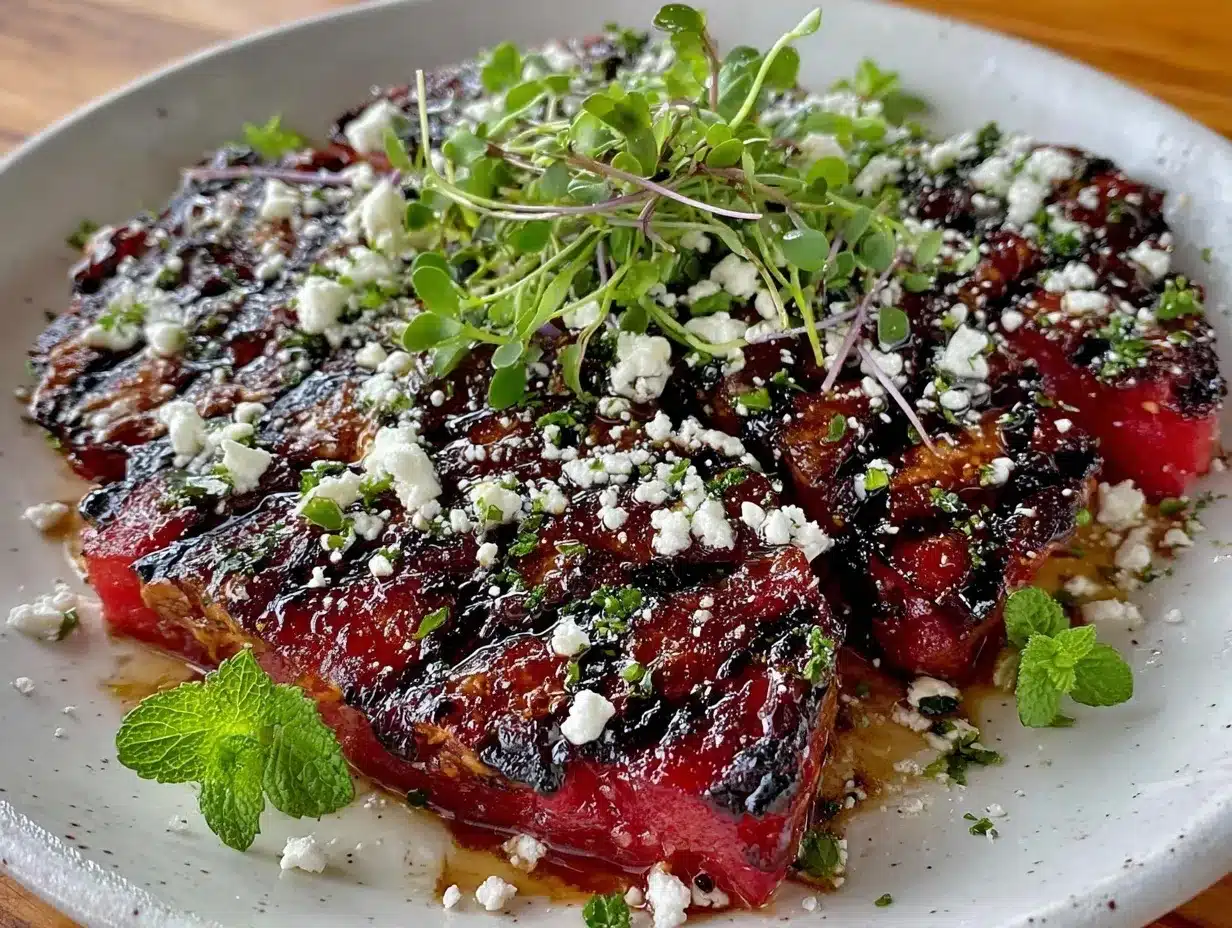 fresh grilled watermelon steak preparation steps