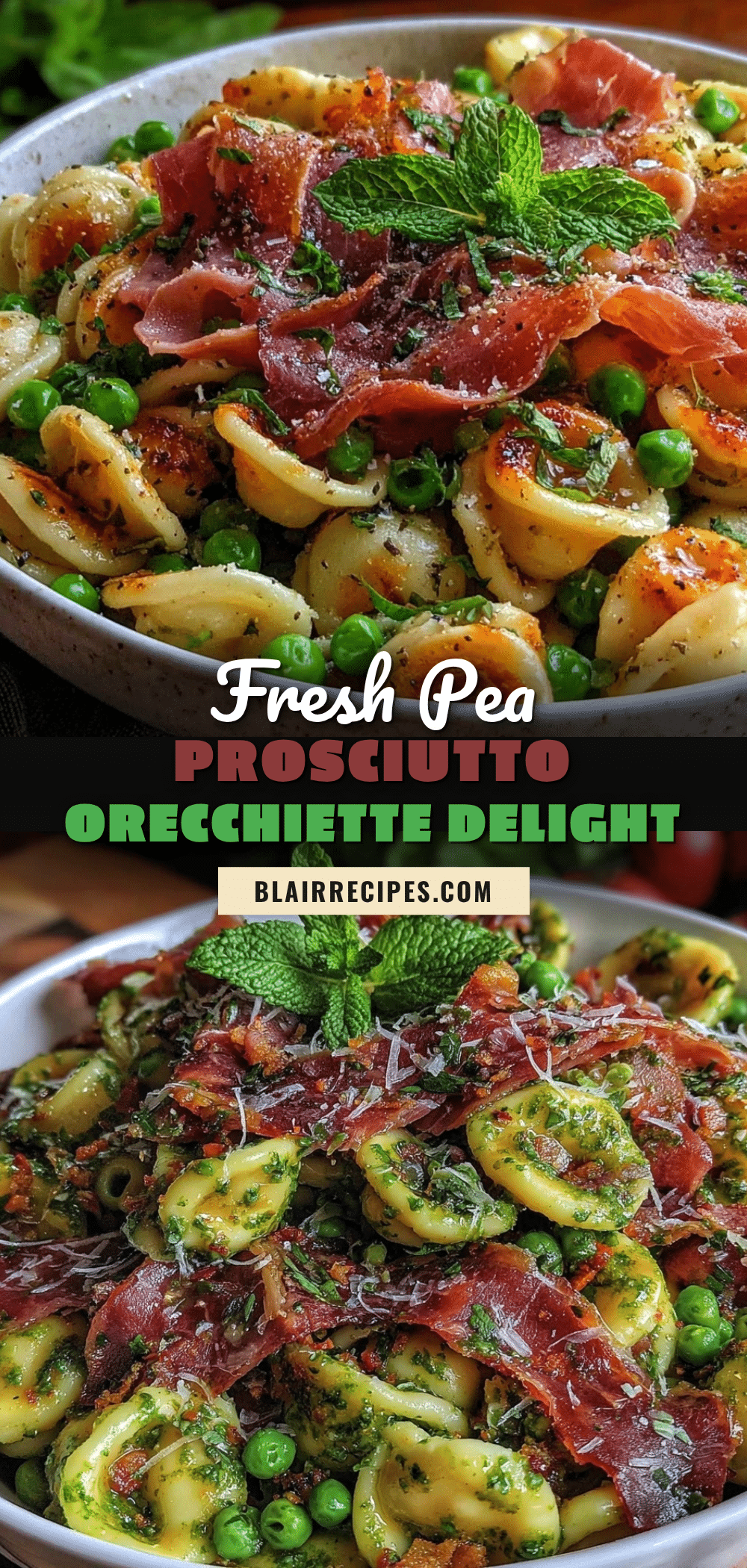 fresh pea and prosciutto orecchiette recipe