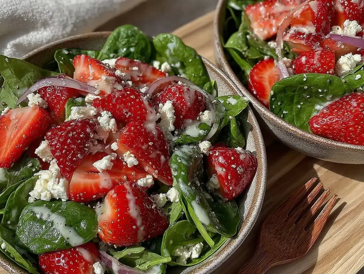 fresh strawberry spinach salad preparation steps