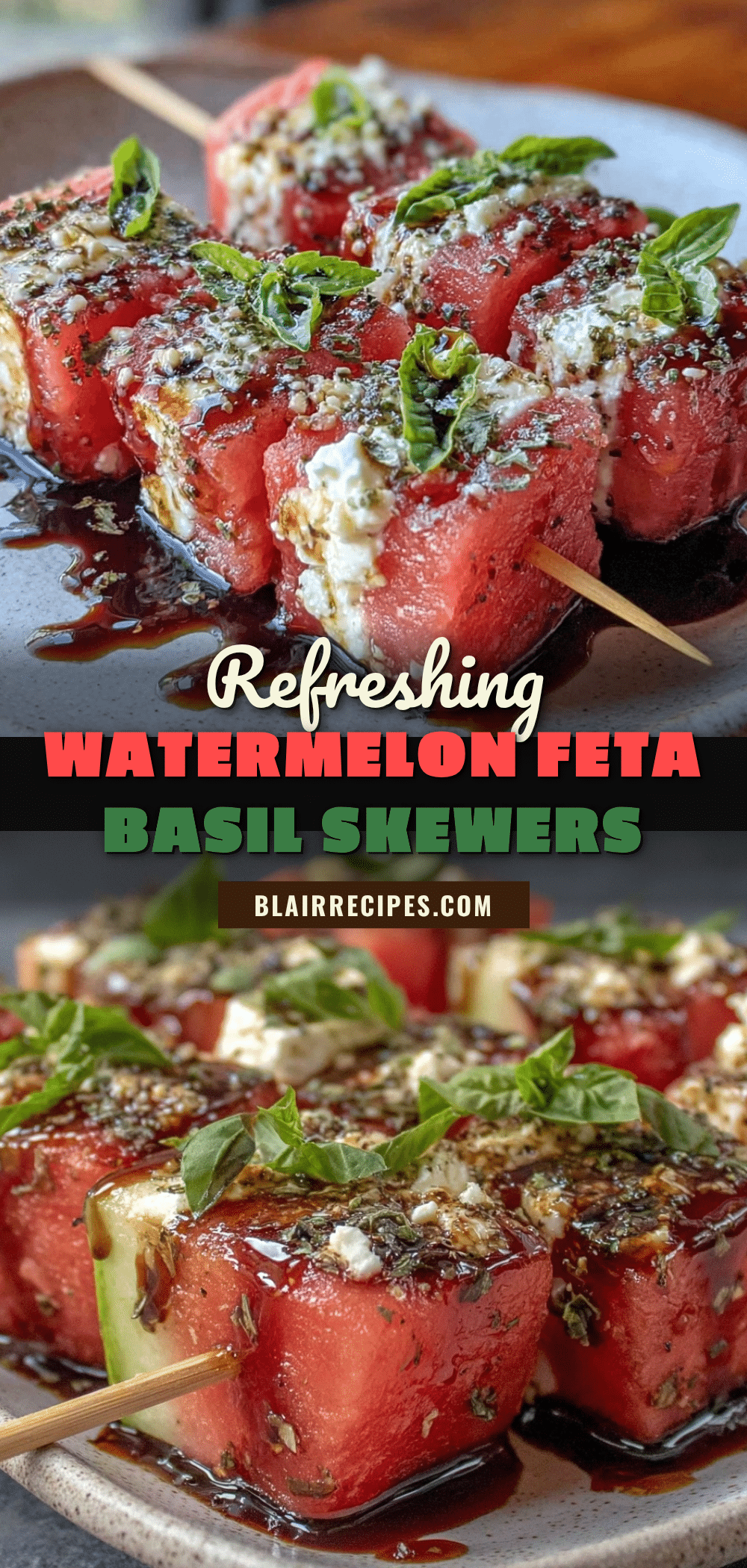 fresh watermelon feta basil skewers recipe