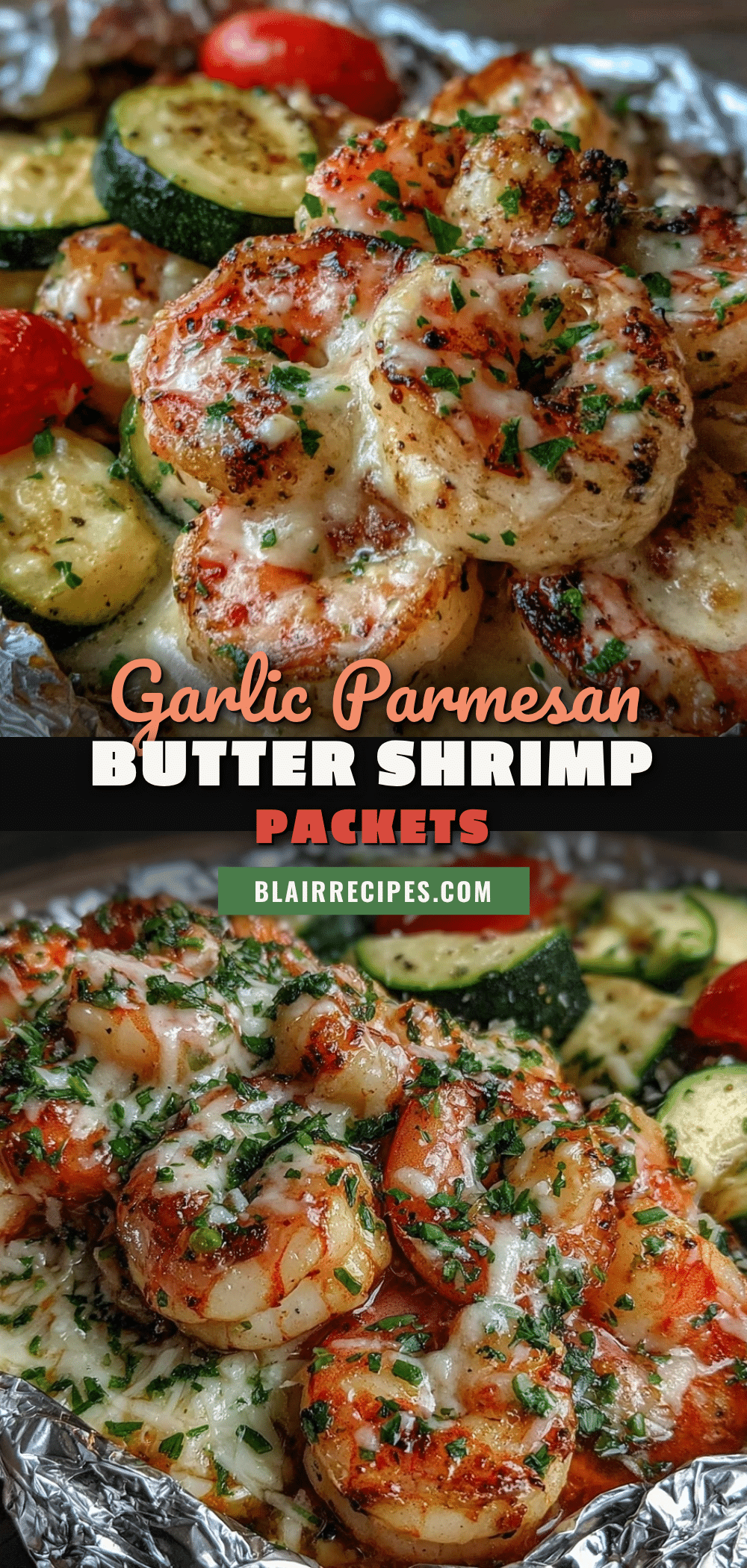 garlic parmesan shrimp foil packets recipe