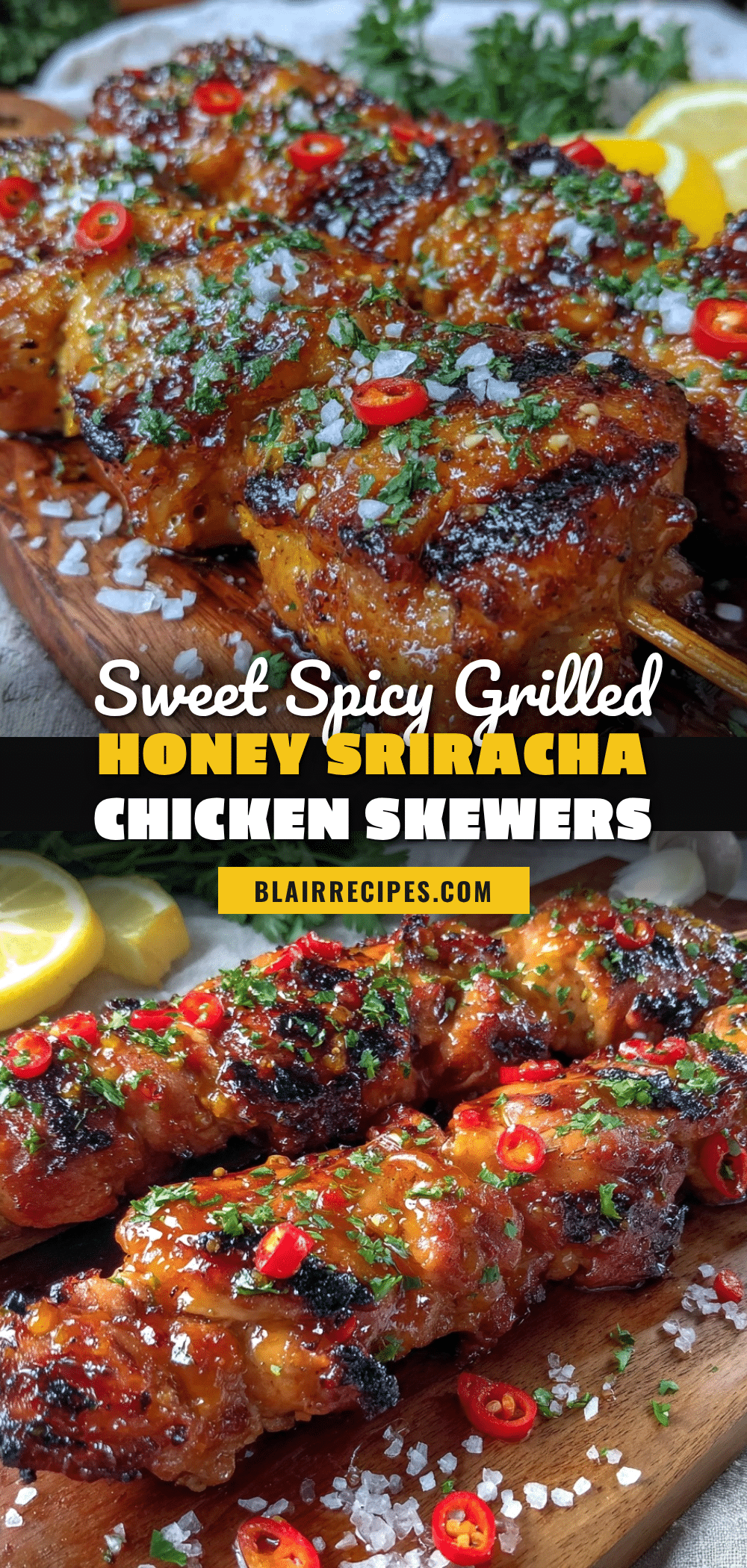 grilled honey sriracha chicken skewers recipe