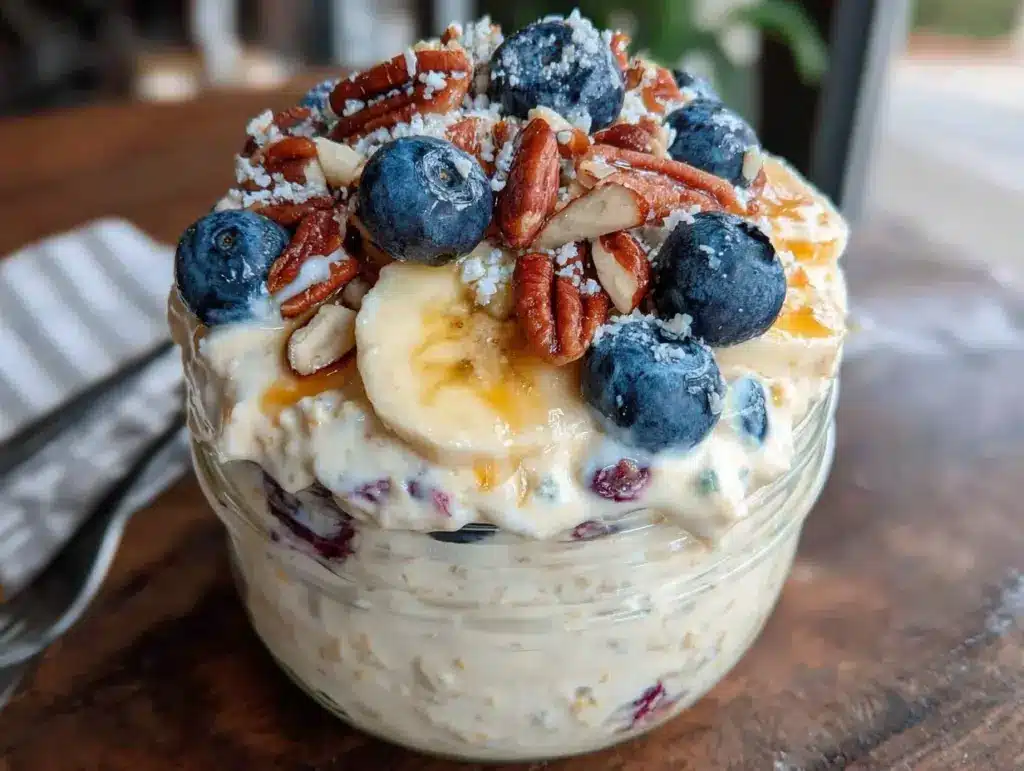 healthy protein overnight oats - featured image