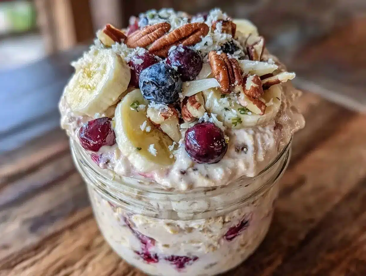 healthy protein overnight oats preparation steps