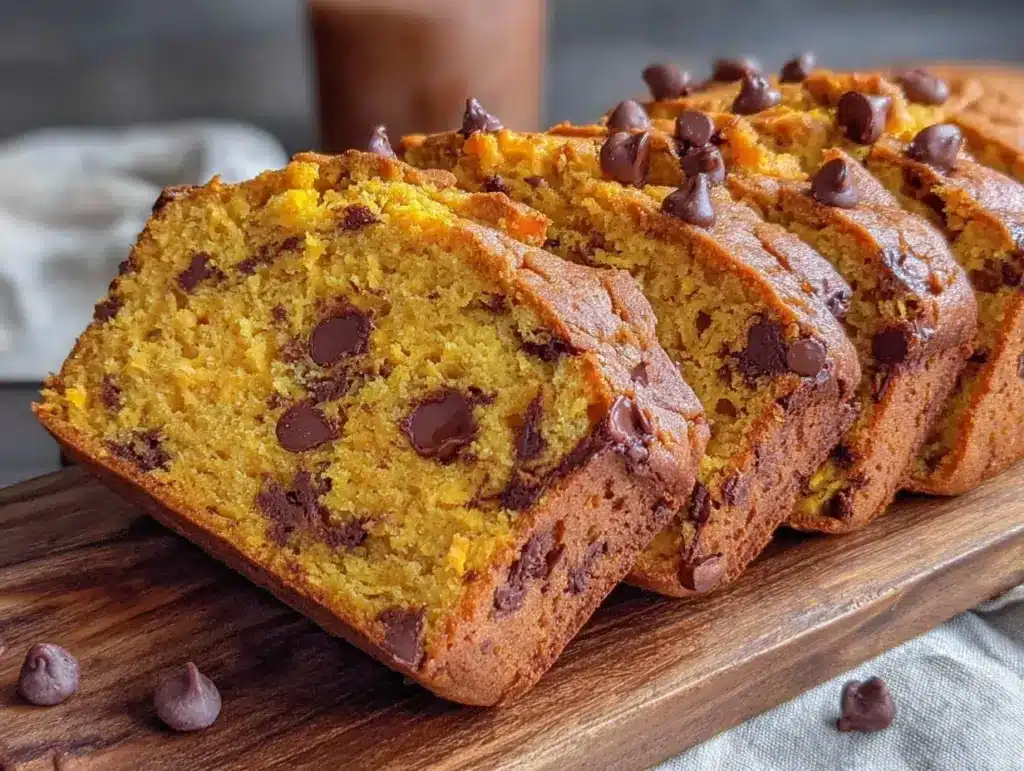 healthy pumpkin chocolate chip bread - featured image