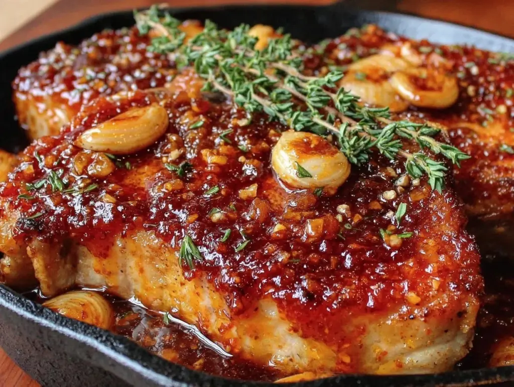 honey garlic pork chops - featured image