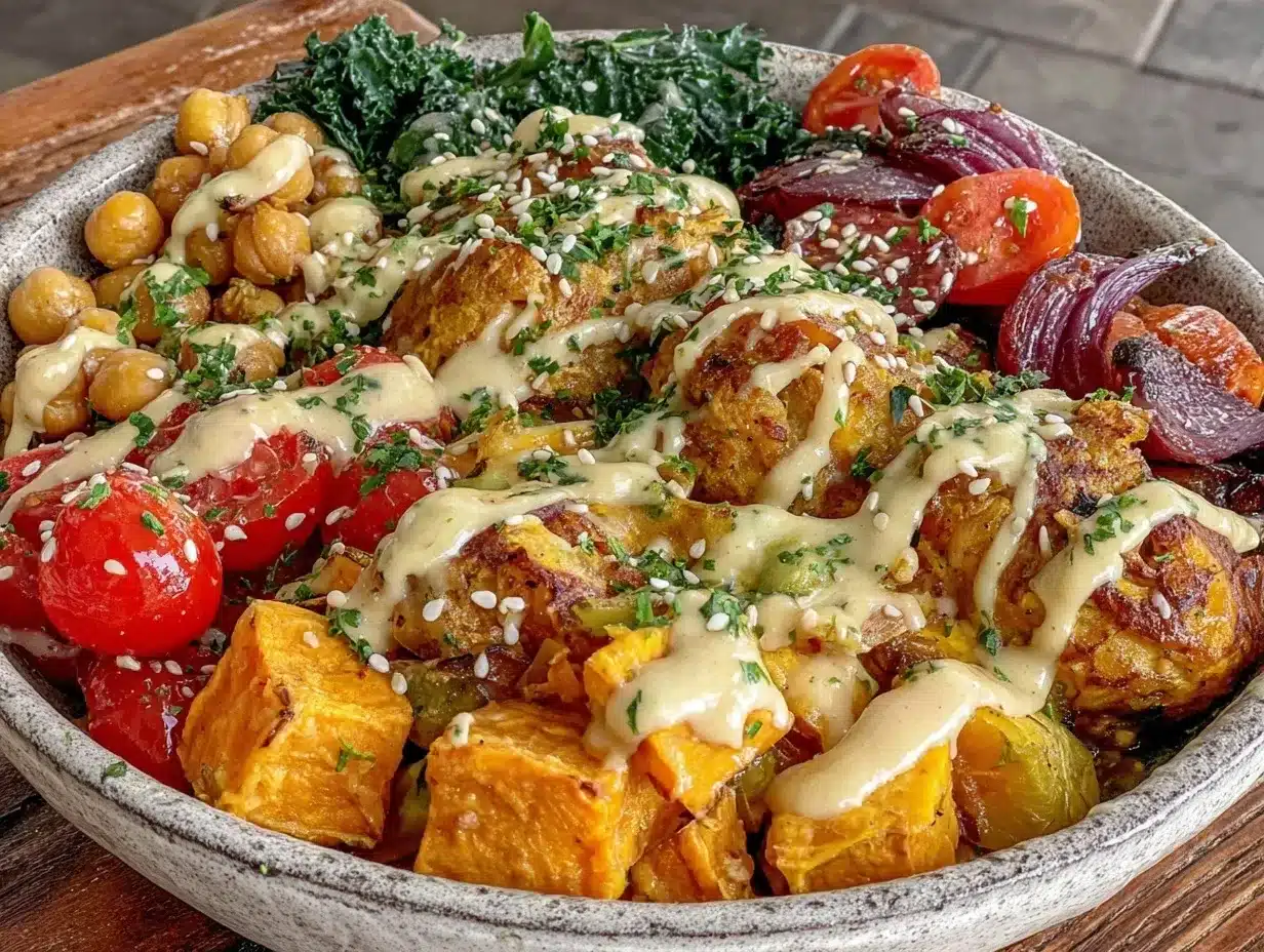 Mediterranean chickpea bowl preparation steps