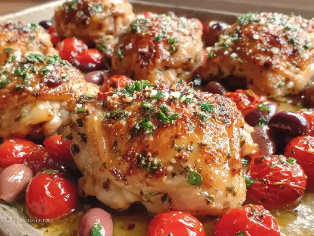Mediterranean sheet pan chicken - featured image