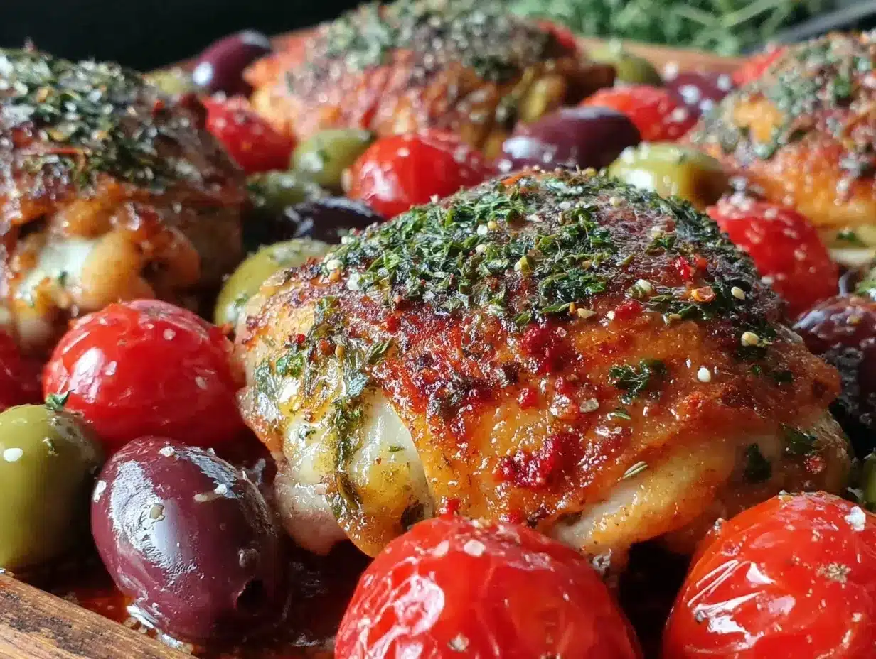 Mediterranean sheet pan chicken preparation steps