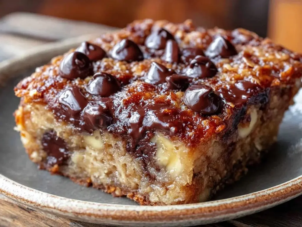 moist banana bread baked oatmeal - featured image