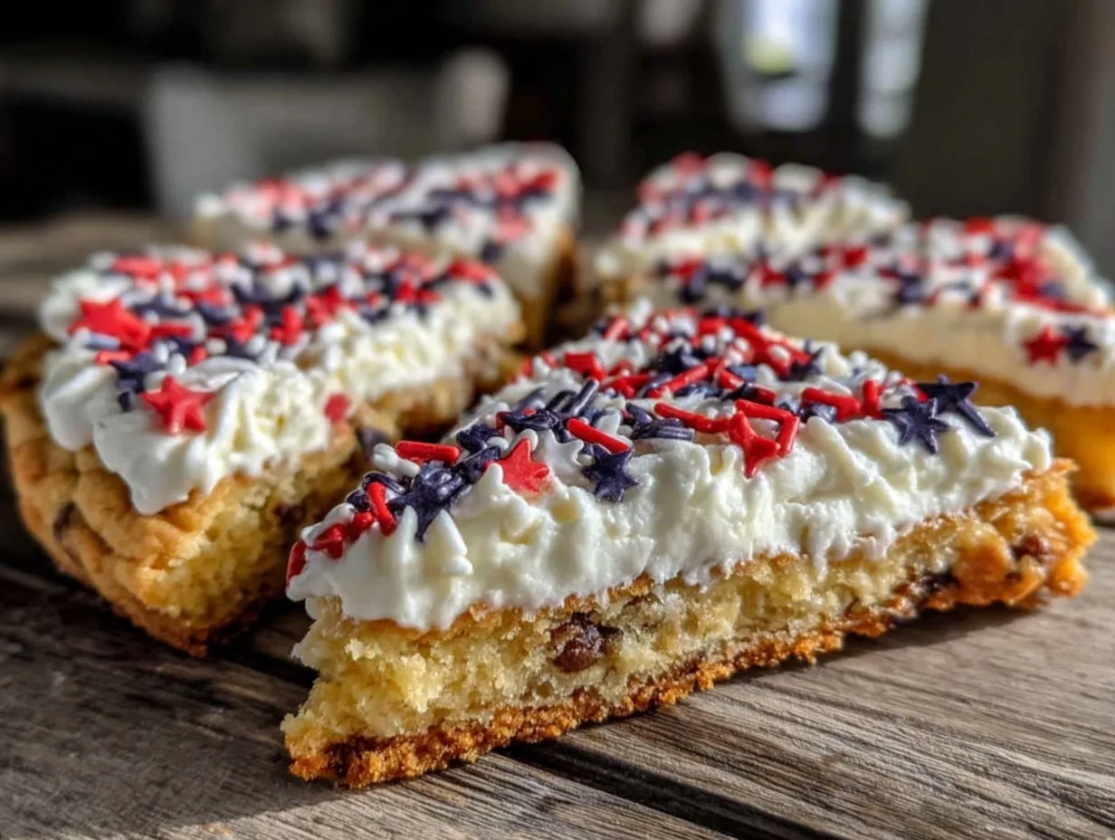 patriotic flag cookie cake preparation steps