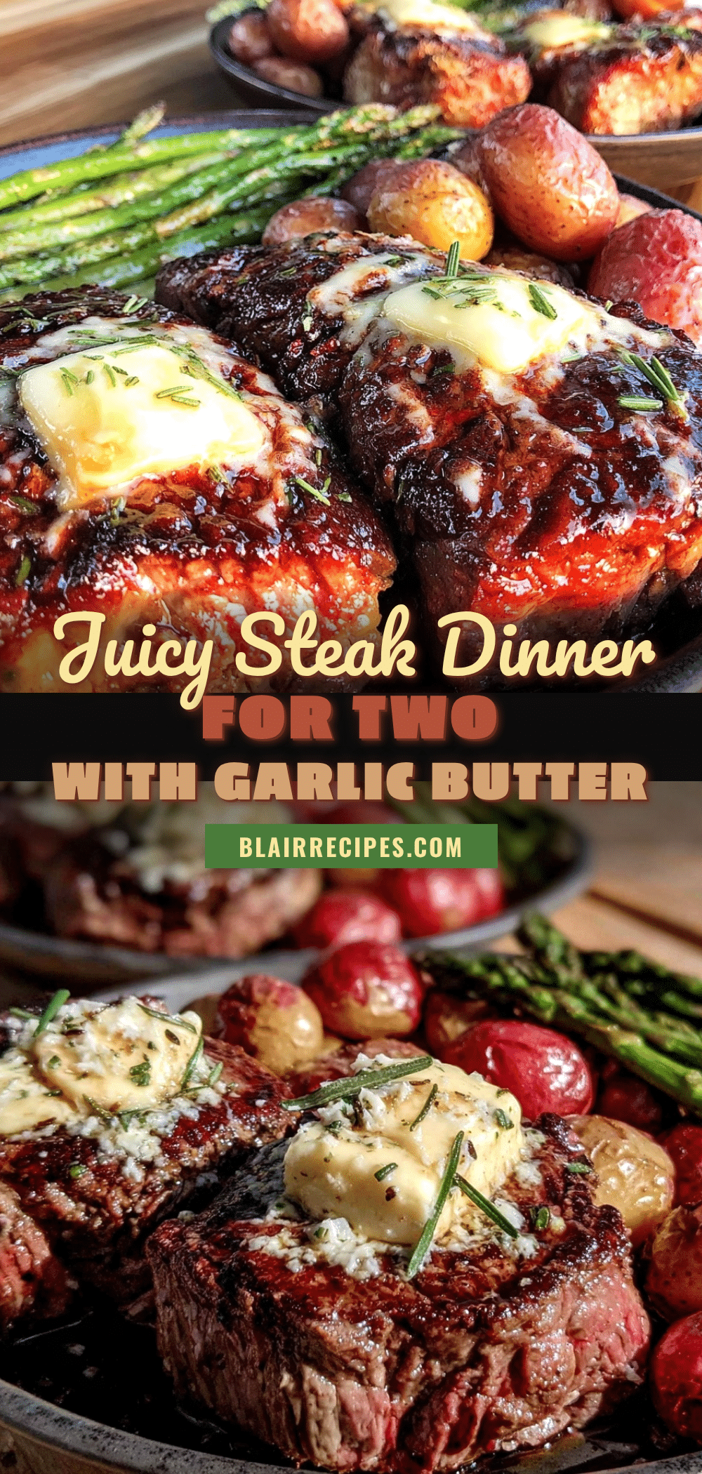 savory steak dinner with garlic butter recipe