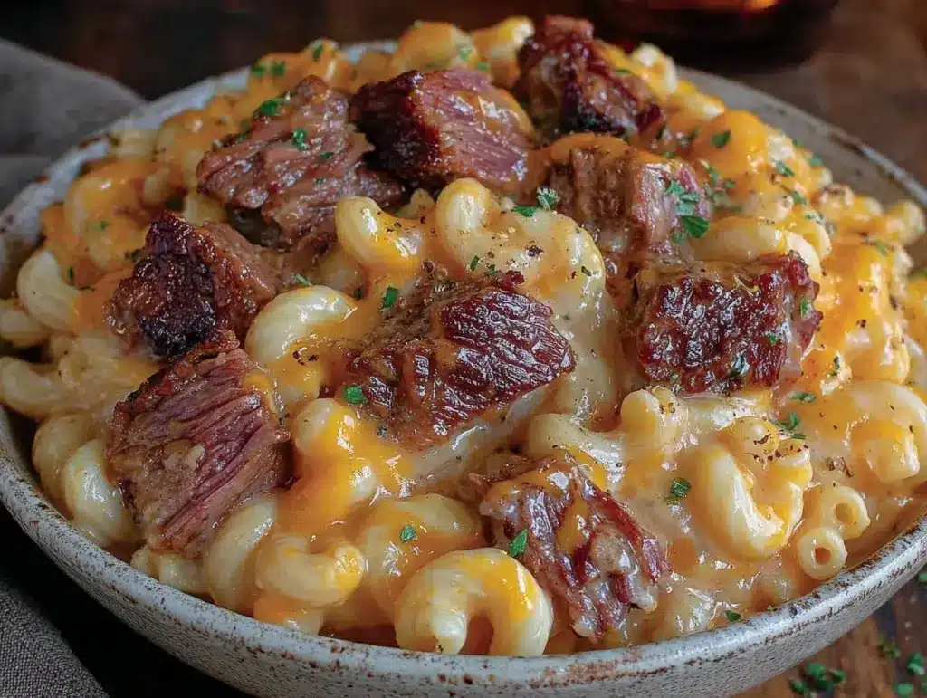 smoked brisket mac and cheese - featured image