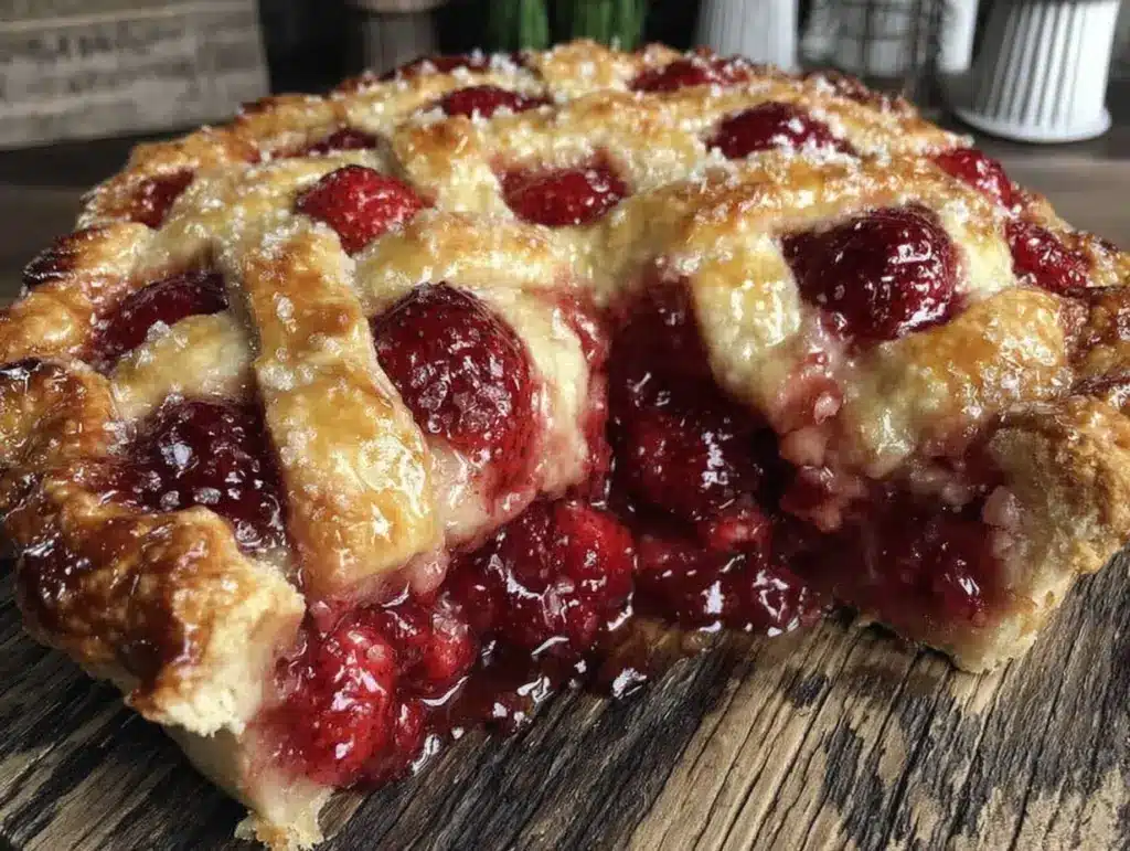 strawberry rhubarb pie - featured image
