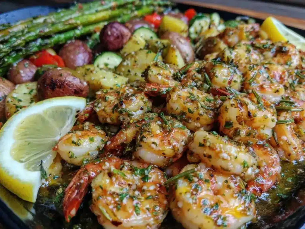zesty lemon herb shrimp sheet pan dinner - featured image