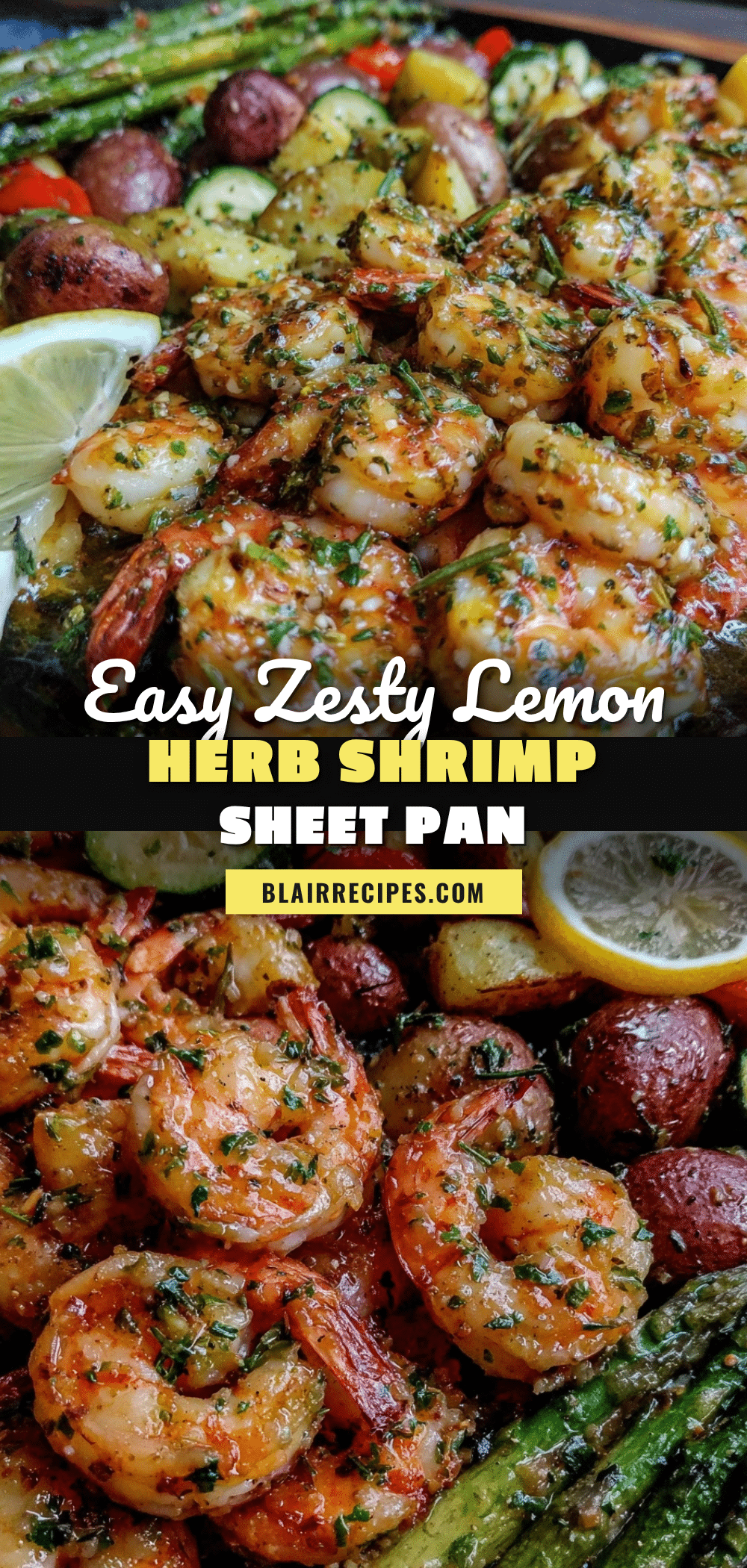 zesty lemon herb shrimp sheet pan dinner recipe